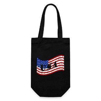USA Fahne - Geschenkbeutel für Flaschen - Schwarz - Vorne