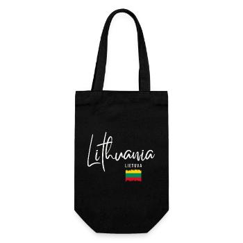 Lithuanian roots, flag of Lithuania - Gift Bag for Bottles - black - Front