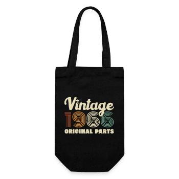 60 Jahre 1966 Vintage Retro Geburtstagsgeschenk - Geschenkbeutel für Flaschen - Schwarz - Vorne