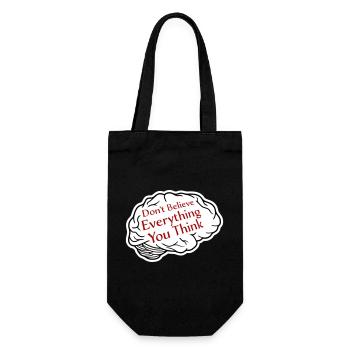 Don't Believe Everything You Think Saying Wisdom - Gift Bag for Bottles - black - Front