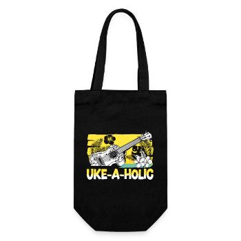 Hawaiian Ukulele Uke Uke-A-Holic - Gift Bag for Bottles - black - Front