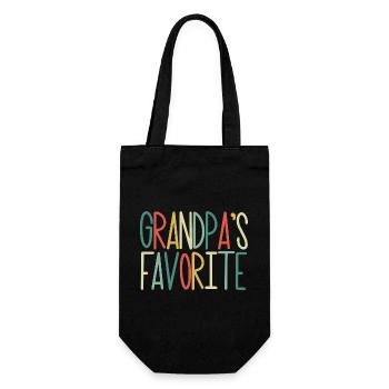 Lieblingsenkelkind Lustiger Opa-Favorit - Geschenkbeutel für Flaschen - Schwarz - Vorne