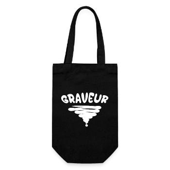 Engraver Swirl Emblem - Gift Bag for Bottles - black - Front