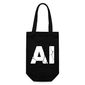 IA Intelligence Artificielle Texte Vecteur Grunge - Sac à bouteille - noir - Devant
