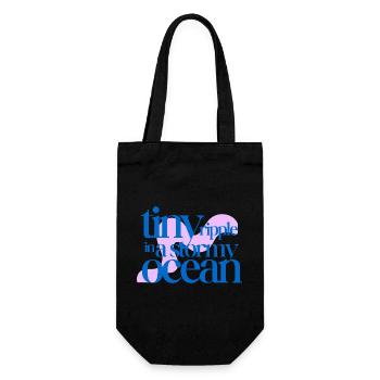 Tiny ripple in a stormy ocean (rosè background) - Gift Bag for Bottles - black - Front