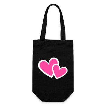 Valentinstag Pink Heart, Valentinstag - Geschenkbeutel für Flaschen - Schwarz - Vorne
