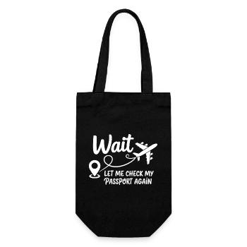 Fun travel and holiday airport theme all around - Gift Bag for Bottles - black - Front