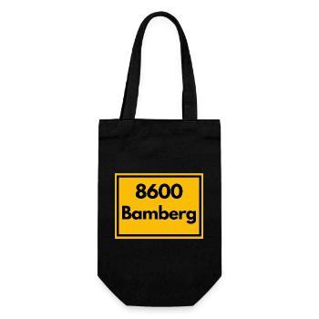 OLD POSTCODE POSTCODE RETRO 8600 BAMBERG FRANKEN - Gift Bag for Bottles - black - Front