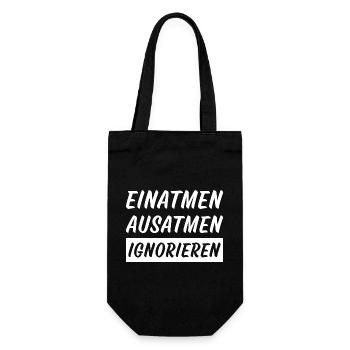 Inhale Exhale ignore funny sayings - Gift Bag for Bottles - black - Front