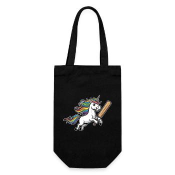 Unicorn cricket with colorful rainbow mane - Gift Bag for Bottles - black - Front