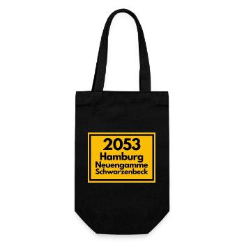 ALTE POSTLEITZAHL PLZ 2053 HAMBURG NEUENGAMME ELBE - Geschenkbeutel für Flaschen - Schwarz - Vorne