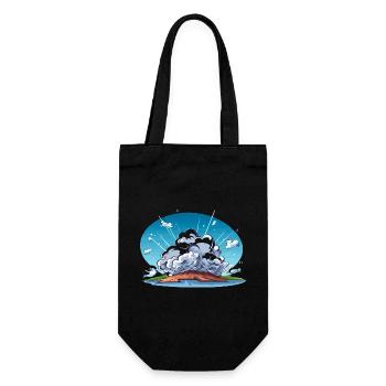 Comic explosion in the landscape panorama - Gift Bag for Bottles - black - Front