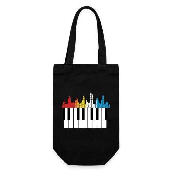 Piano Piano Musician Gift - Gift Bag for Bottles - black - Front