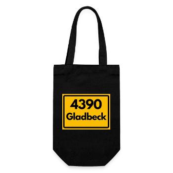 ALTE POSTLEITZAHL PLZ RETRO  4390 GLADBECK – NRW - Geschenkbeutel für Flaschen - Schwarz - Vorne
