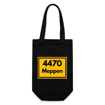 ALTE POSTLEITZAHL PLZ RETRO  4470 MEPPEN  - Geschenkbeutel für Flaschen - Schwarz - Vorne