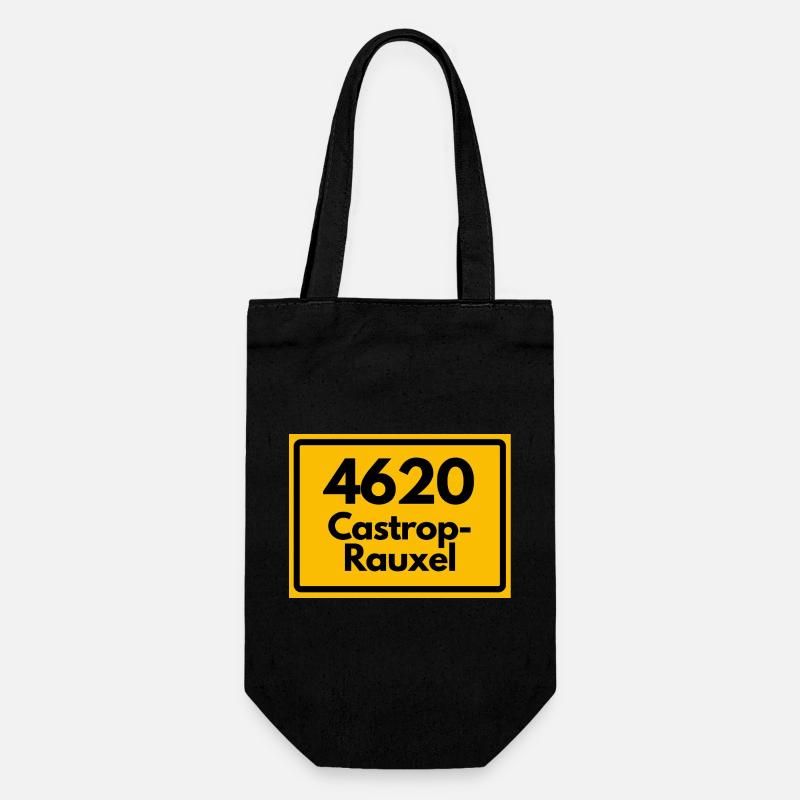 OLD POSTCODE POSTCODE RETRO 4620 CASTROP-RAUXEL - Gift Bag for Bottles - black
