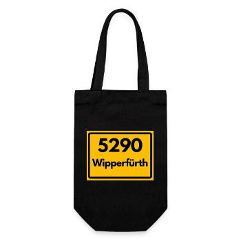 ALTE POSTLEITZAHL PLZ RETRO 5290 WIPPERFÜRTH - Geschenkbeutel für Flaschen - Schwarz - Vorne