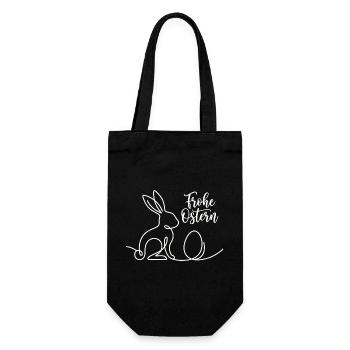 Frohe Ostern, Süßes Häschen Shirt, Hoodie, Schürze - Geschenkbeutel für Flaschen - Schwarz - Vorne