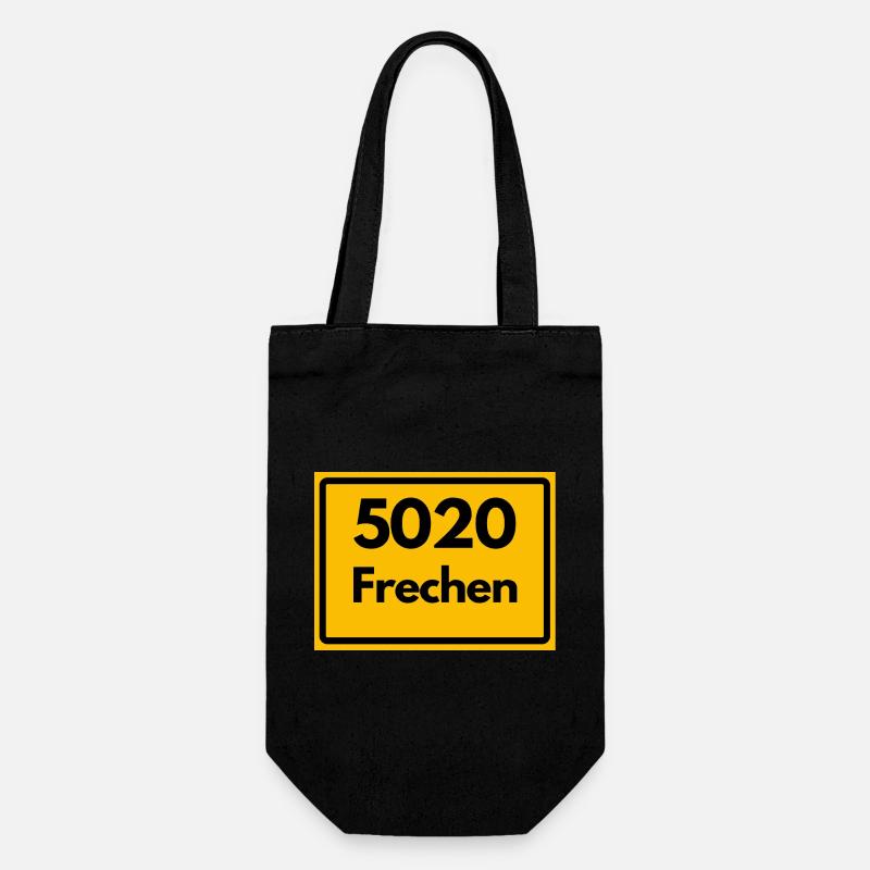 ALTE POSTLEITZAHL PLZ RETRO 5020 FRECHEN - Geschenkbeutel für Flaschen - Schwarz