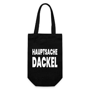 Dackel - Geschenkbeutel für Flaschen - Schwarz - Vorne