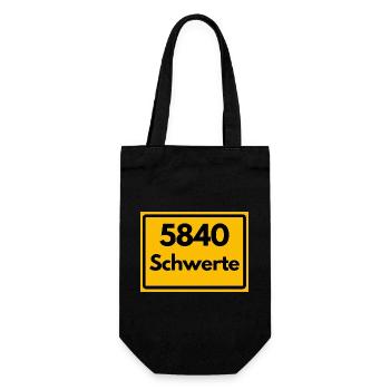 ALTE POSTLEITZAHL PLZ RETRO 5840 SCHWERTE - Geschenkbeutel für Flaschen - Schwarz - Vorne
