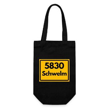 ALTE POSTLEITZAHL PLZ RETRO 5830 SCHWELM - Geschenkbeutel für Flaschen - Schwarz - Vorne