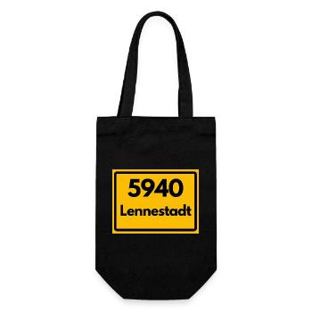 ALTE POSTLEITZAHL PLZ RETRO 5940 LENNESTADT - Geschenkbeutel für Flaschen - Schwarz - Vorne