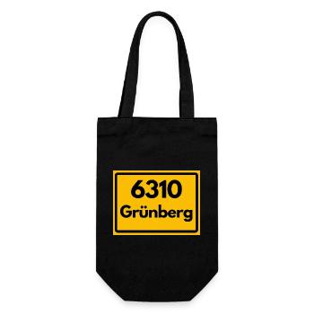 ALTE POSTLEITZAHL PLZ RETRO 6310 GRÜBERG HEIMAT - Geschenkbeutel für Flaschen - Schwarz - Vorne