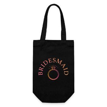 Bridesmaid - Ring - Personalizable - Gift Bag for Bottles - black - Front