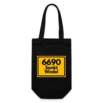 ALTE POSTLEITZAHL PLZ RETRO 6690 SANKT WENDEL HEIM - Geschenkbeutel für Flaschen - Schwarz - Vorne