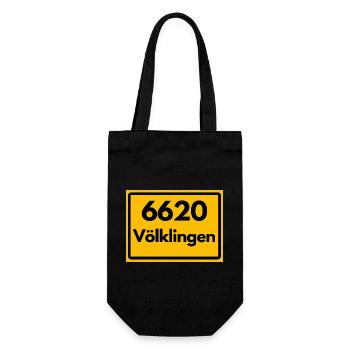 ALTE POSTLEITZAHL PLZ RETRO 6620 VÖLKLINGEN HEIMAT - Geschenkbeutel für Flaschen - Schwarz - Vorne