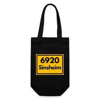 ALTE POSTLEITZAHL PLZ RETRO 6920 SINSHEIM HEIMAT - Geschenkbeutel für Flaschen - Schwarz - Vorne