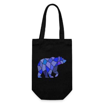 Geometric Bear in Mosaic - Gift Bag for Bottles - black - Front