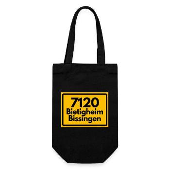 ALTE POSTLEITZAHL PLZ 7120 BIETIGHEIM BISSINGEN - Geschenkbeutel für Flaschen - Schwarz - Vorne