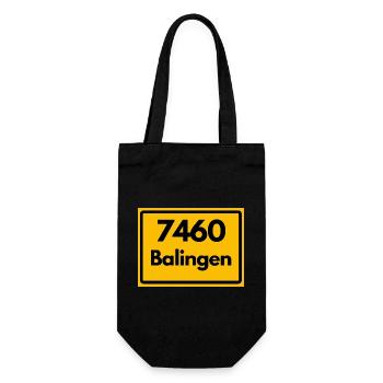 ALTE POSTLEITZAHL RETRO 7460 BALINGEN HEIMATSTOLZ  - Geschenkbeutel für Flaschen - Schwarz - Vorne