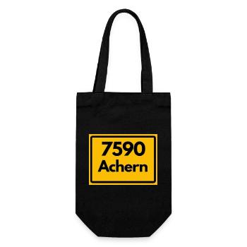 ALTE POSTLEITZAHL PLZ RETRO 7590 ACHERN HEIMAT - Geschenkbeutel für Flaschen - Schwarz - Vorne