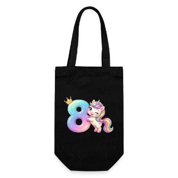 J’ai 8 ans d’anniversaire de la Fille Licorne Kawaii - Sac à bouteille - noir - Devant