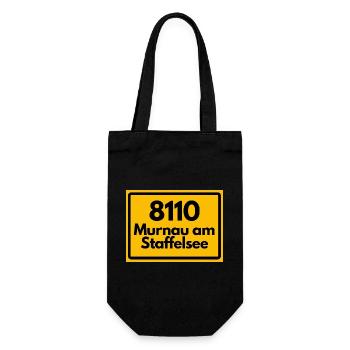 ALTE POSTLEITZAHL PLZ RETRO 8110 MURNAU STAFFELSEE - Geschenkbeutel für Flaschen - Schwarz - Vorne
