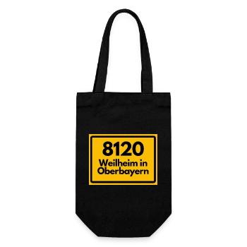 ALTE POSTLEITZAHL PLZ 8120 WEILHEIM IN OBERBAYERN  - Geschenkbeutel für Flaschen - Schwarz - Vorne