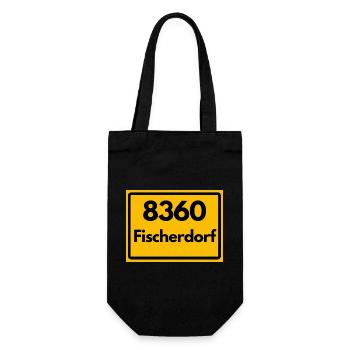 ALTE POSTLEITZAHL PLZ RETRO 8360 FISCHERDORF - Geschenkbeutel für Flaschen - Schwarz - Vorne