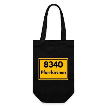 ALTE POSTLEITZAHL PLZ RETRO 8340 PFARRKIRCHEN - Geschenkbeutel für Flaschen - Schwarz - Vorne