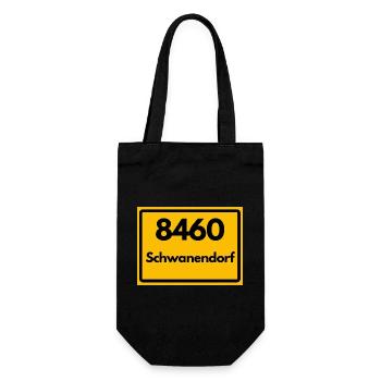 ALTE POSTLEITZAHL PLZ RETRO 8460 SCHWANDORF HEIMAT - Geschenkbeutel für Flaschen - Schwarz - Vorne