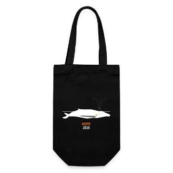 Espoir de cœur de baleine minimaliste 2026 Wal Herz Hoffnung - Sac à bouteille - noir - Devant