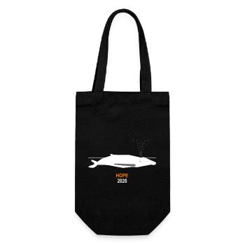 Espoir Minimaliste de la Baleine 2026 | Conception de la mer de la baleine - Sac à bouteille - noir - Devant