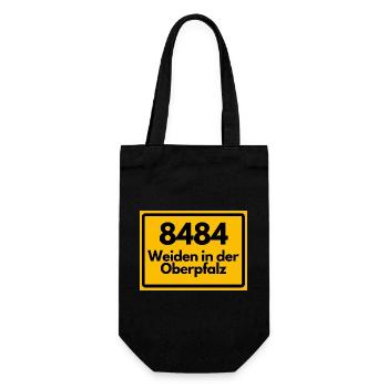ALTE POSTLEITZAHL PLZ 8484 WEIDEN IN DER OBERPFALZ - Geschenkbeutel für Flaschen - Schwarz - Vorne