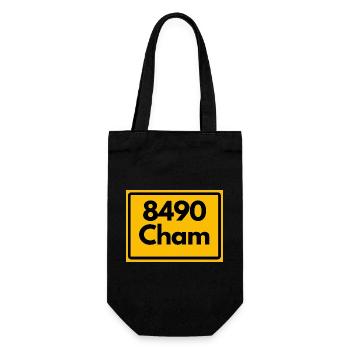 OLD POSTCODE POSTCODE RETRO 8490 CHAM HEIMATSTOLZ - Gift Bag for Bottles - black - Front