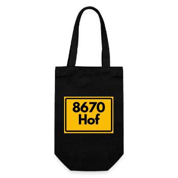 ALTE POSTLEITZAHL PLZ 8670 HOF HEIMATSTOLZ RETRO - Geschenkbeutel für Flaschen - Schwarz - Vorne
