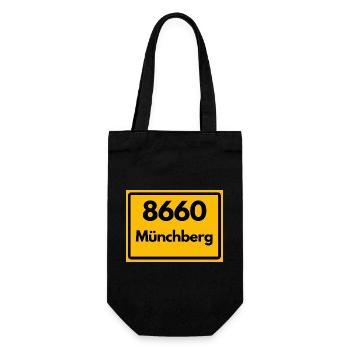 ALTE POSTLEITZAHL PLZ 8660 MÜNCHBERG HEIMATSTOLZ  - Geschenkbeutel für Flaschen - Schwarz - Vorne