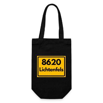 ALTE POSTLEITZAHL PLZ 8640 KRONACH HEIMATSTOLZ - Geschenkbeutel für Flaschen - Schwarz - Vorne