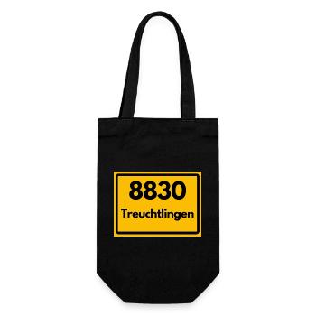 ALTE POSTLEITZAHL PLZ RETRO 8830 TREUCHTLINGEN - Geschenkbeutel für Flaschen - Schwarz - Vorne